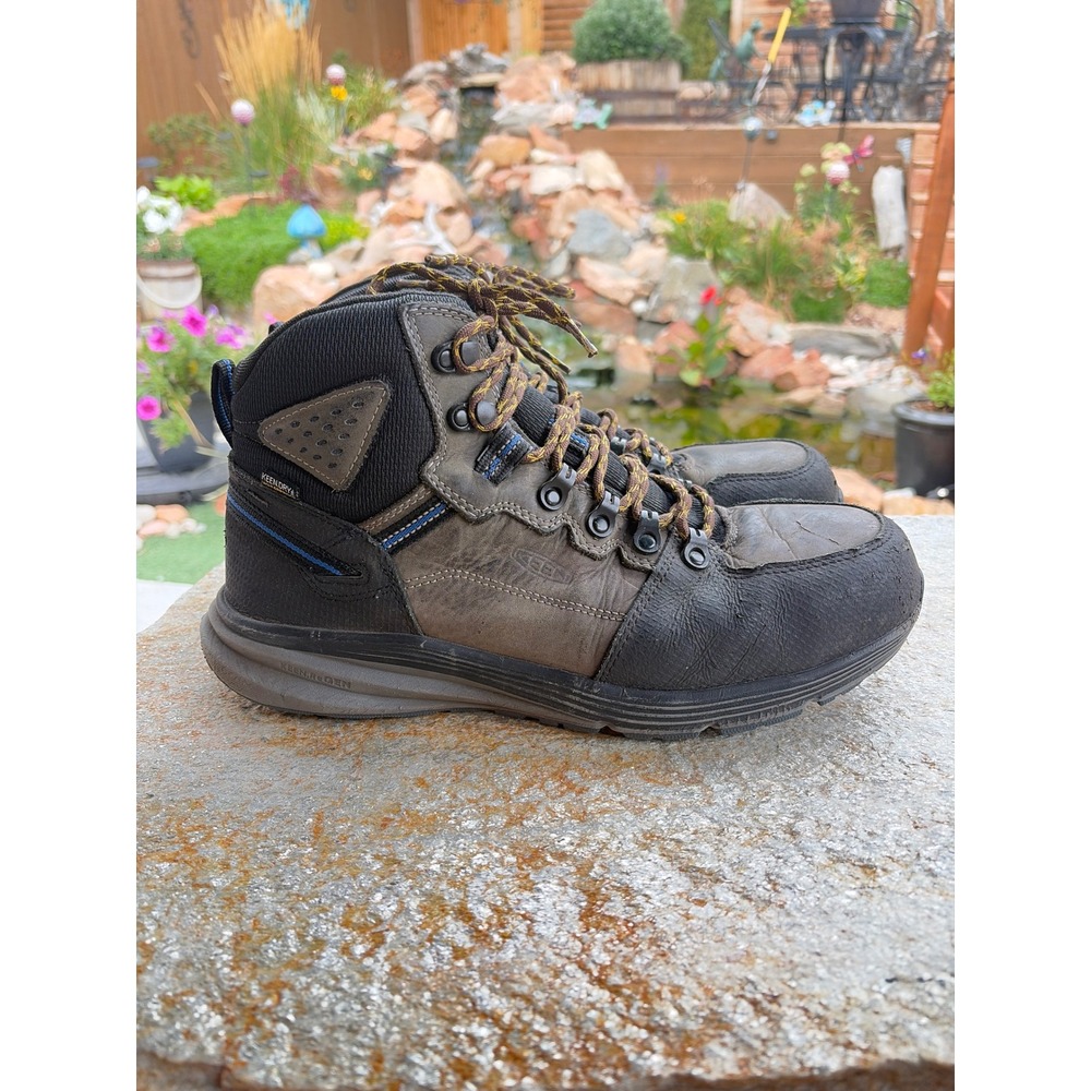 KEEN Utility Red Hook Composite Toe Work Boots Mens 12D Brown Black Waterproof